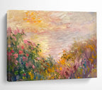 “Pastel Floral Landscape” - Soft Impressionistic Art On Canvas PT195