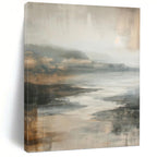 “Muted Tonal Landscape Abstract” - Atmospheric Landscape Painting On Canvas PT1001