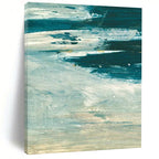 “Coastal Wave Rhythms” - Shades of Blue & White Textures Painting On Canvas DS176