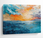 “Textured Sea Sunset” - Impasto Seascape Painting On Canvas DKS503