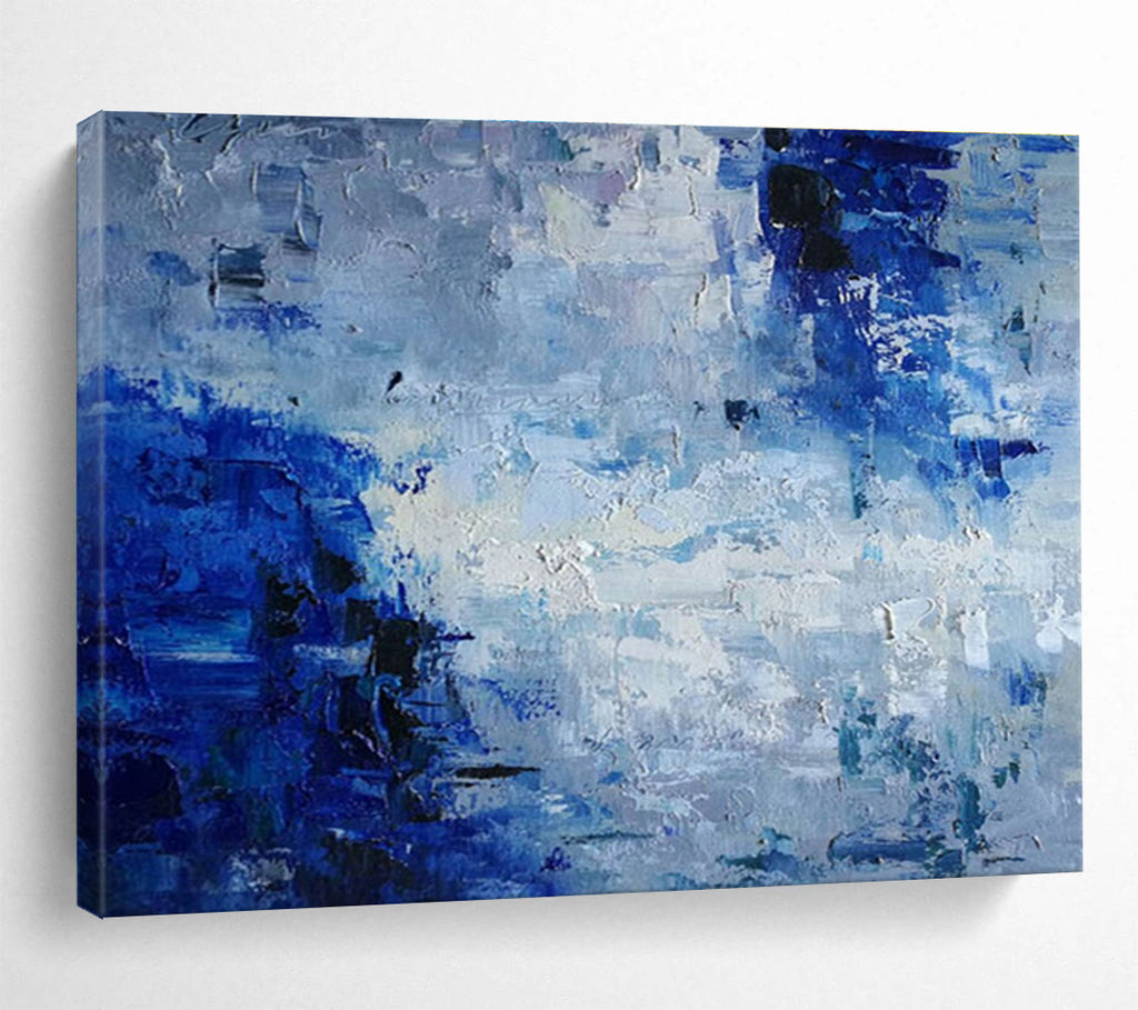“Blue and Gray Abstract” - Impressionistic Oil Painting On Canvas DKS851