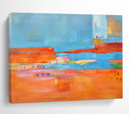 “Colorful Striped Abstract” - Energetic Abstract Painting On Canvas DKS408