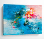 Blue & Pink Floral - Inspired Abstract Painting On Canvas DKS030