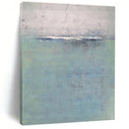 “Soft Blue and Grey Abstract Horizon” - Serene Abstract Painting On Canvas DS354
