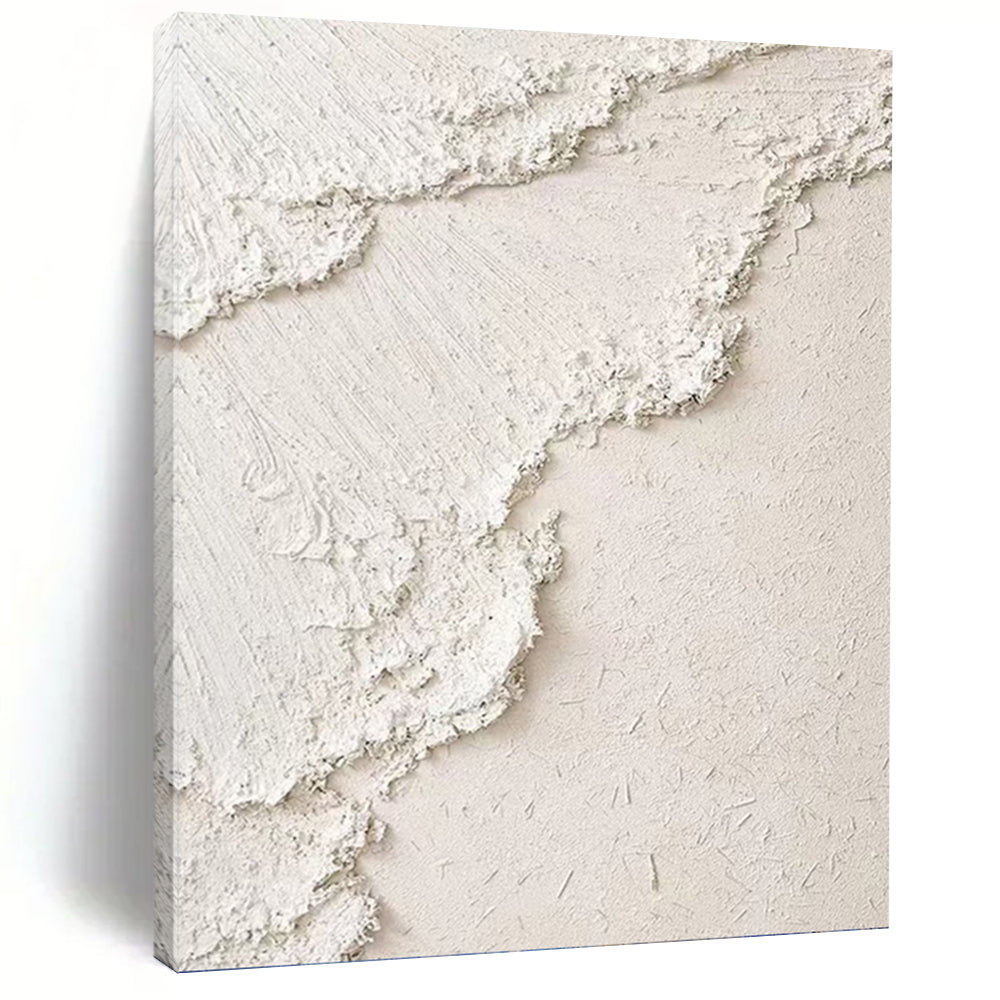 “White Textured Abstract” - Minimalist, Abstract Painting On Canvas PT1492