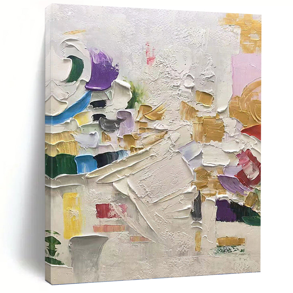 “Vibrant Palette Knife Abstract” - Impasto Abstract Painting On Canvas PT1035