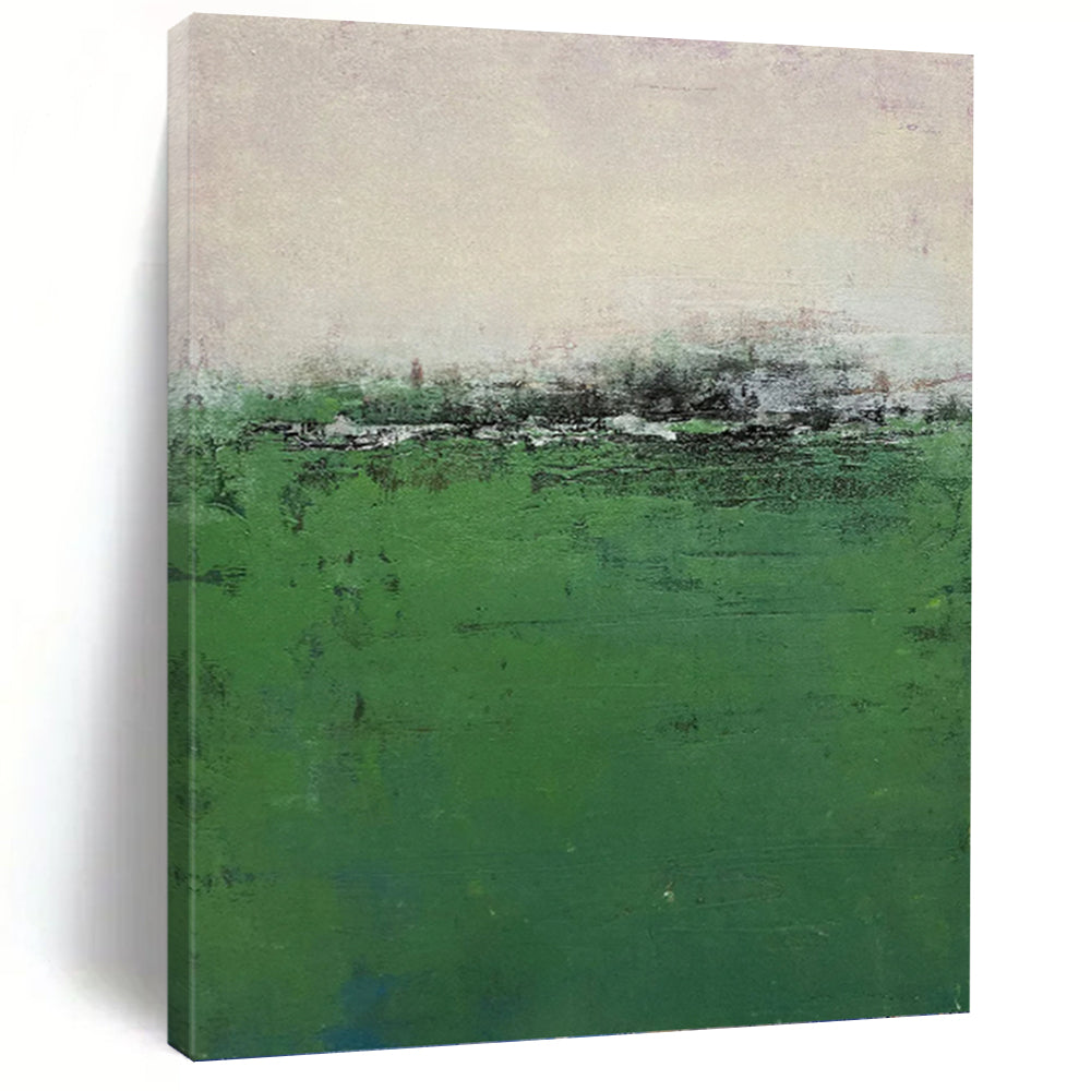 “Vast Green Field Abstract” - Impressionist Abstract Painting On Canvas PT1207