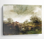 “Textured Green Countryside” - Impasto Landscape Painting On Canvas PT122