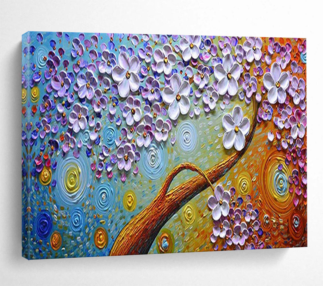 “Van Gogh - Inspired Blossom Tree” - Textured Floral Painting On Canvas PT217