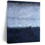 “Blue and Gray Abstract Twilight” - Abstract, Mood - Evoking Painting On Canvas PT1563