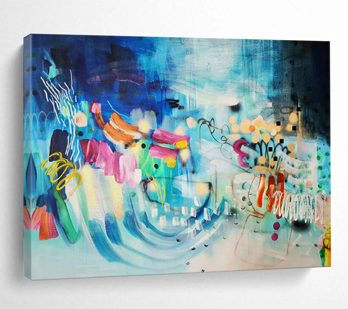 “Colorful Abstract Journey” - Abstract Expressionist Acrylic Painting on Canvas PT1503