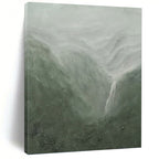 “Misty Mountain Waterfall” - Atmospheric, Landscape Painting On Canvas PT1490