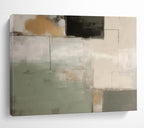 Soft Color Blocks with Black Accents - Modern Abstract Painting On Canvas DKS328