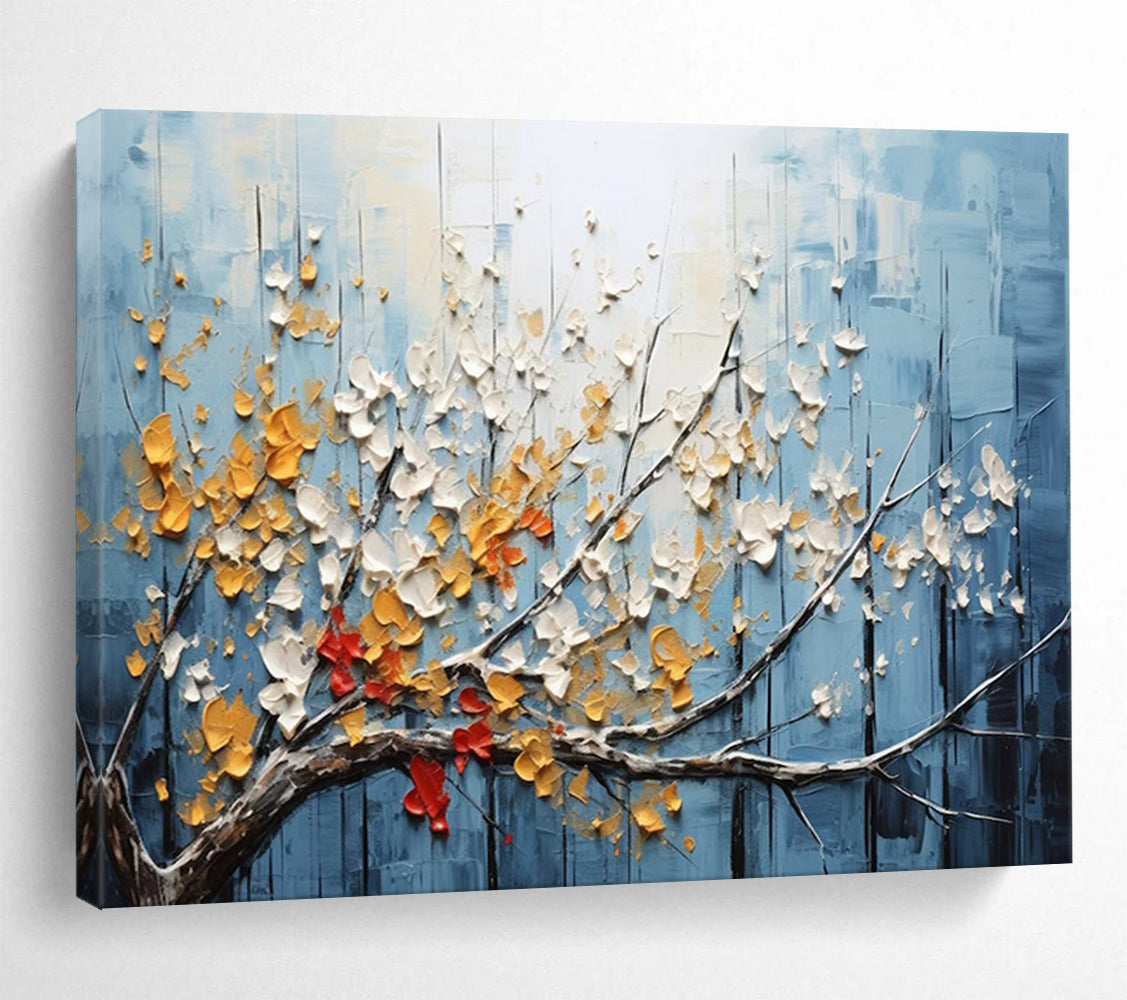 “Textured Blossom Tree Abstract” - 3D - Like Abstract Painting On Canvas PT160