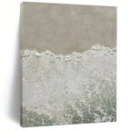 “Beige - White Coastal Shore” - Minimalist Beach Abstract Painting On Canvas PT1127