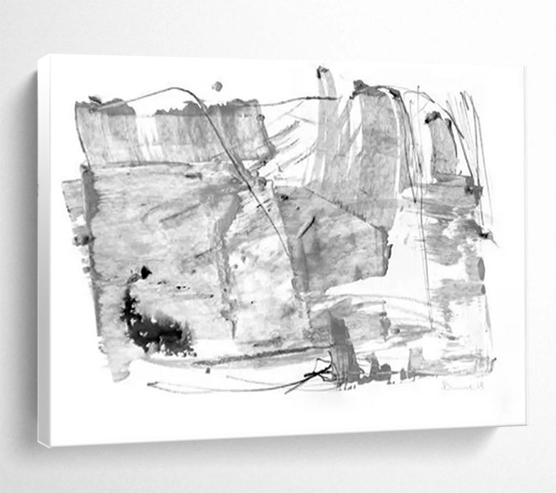 “Black and White Abstract Textures” - Abstract Expressionist - Painting On Canvas PT1788