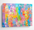 “Colorful Block Abstract” - Vibrant Palette Abstract Painting On Canvas DKS381