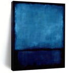 “Deep Blue and Dark Border Abstract” - Color - Blocked Abstract Painting On Canvas PT1943