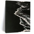 “Black and White Textured Wave Abstraction” - Minimalist Ocean Painting On Canvas DS349