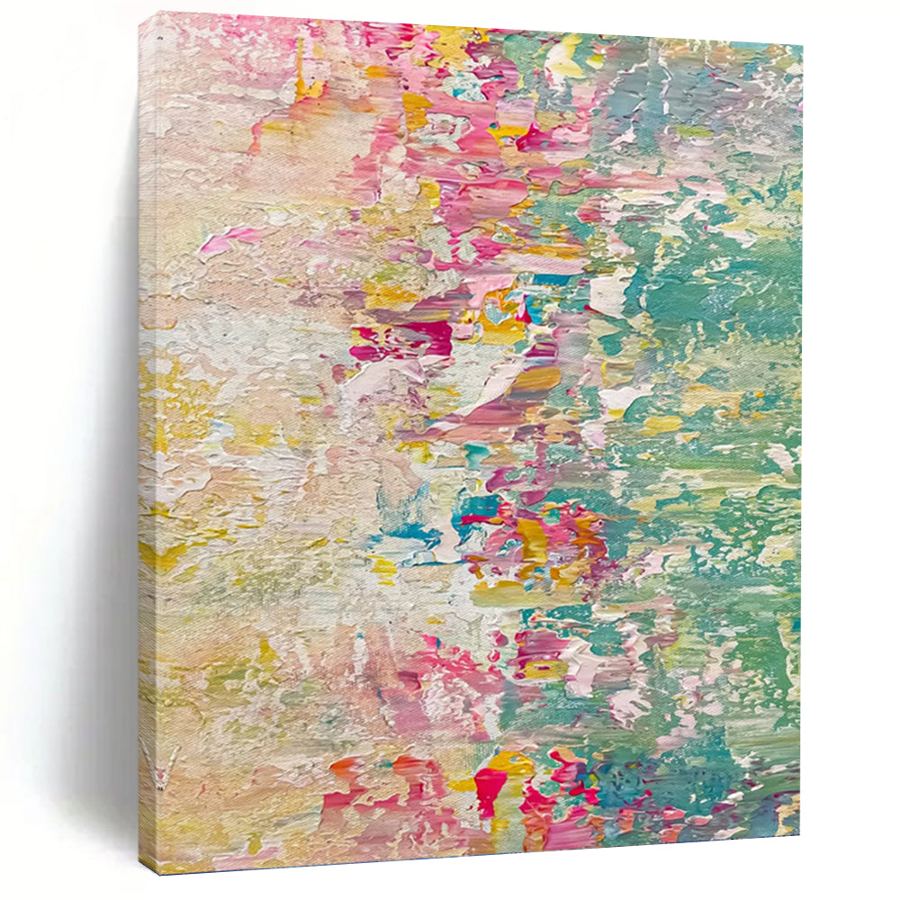 “Pastel Textured Dreamscape” - Abstract, Whimsical - Styled Painting On Canvas PT1683