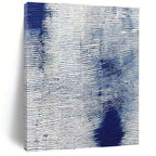 Blue and White with Striped Textures "Ocean Stripes" Abstract Painting On Canvas PS1359