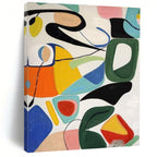 “Colorful Abstract Shapes” - Multicolor, Pink, Blue, Yellow Abstract Geometric Painting On Canvas PS0625