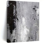 Black, White and Gray with Textured Layers "Urban Grunge" Abstract Painting On Canvas PS1150