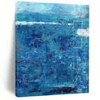 “Blue Abstract with Red Accents” - Textured Abstract Painting On Canvas PT1100