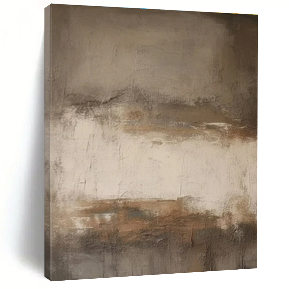 “Worn Neutral Layers” - Neutral Tones Abstract Minimalist Painting On Canvas PS0712