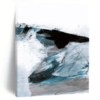 “Dynamic Blue & Black Layers” - Shades of Blue with Bold Black Accents Painting On Canvas DS220
