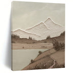 “Sepia - Toned Mountain Vista - Textured Landscape” Painting On Canvas DS268