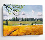 “Sunny Rural Field” - Realistic Landscape Painting On Canvas PT208