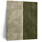 Gray, Green with Split Textures "Dual Textures" Abstract Painting On Canvas PS1383