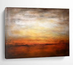 Warm Sunset Horizon - Gradient Landscape Painting On Canvas DKS343