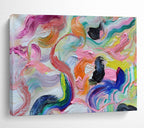 “Rainbow Waves of Joy” Abstract Painting On Canvas DKS292