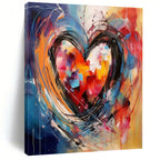 Vivid Colors with Heart - Shaped Abstraction "Colorful Heartbeat" Abstract Painting On Canvas PS1273