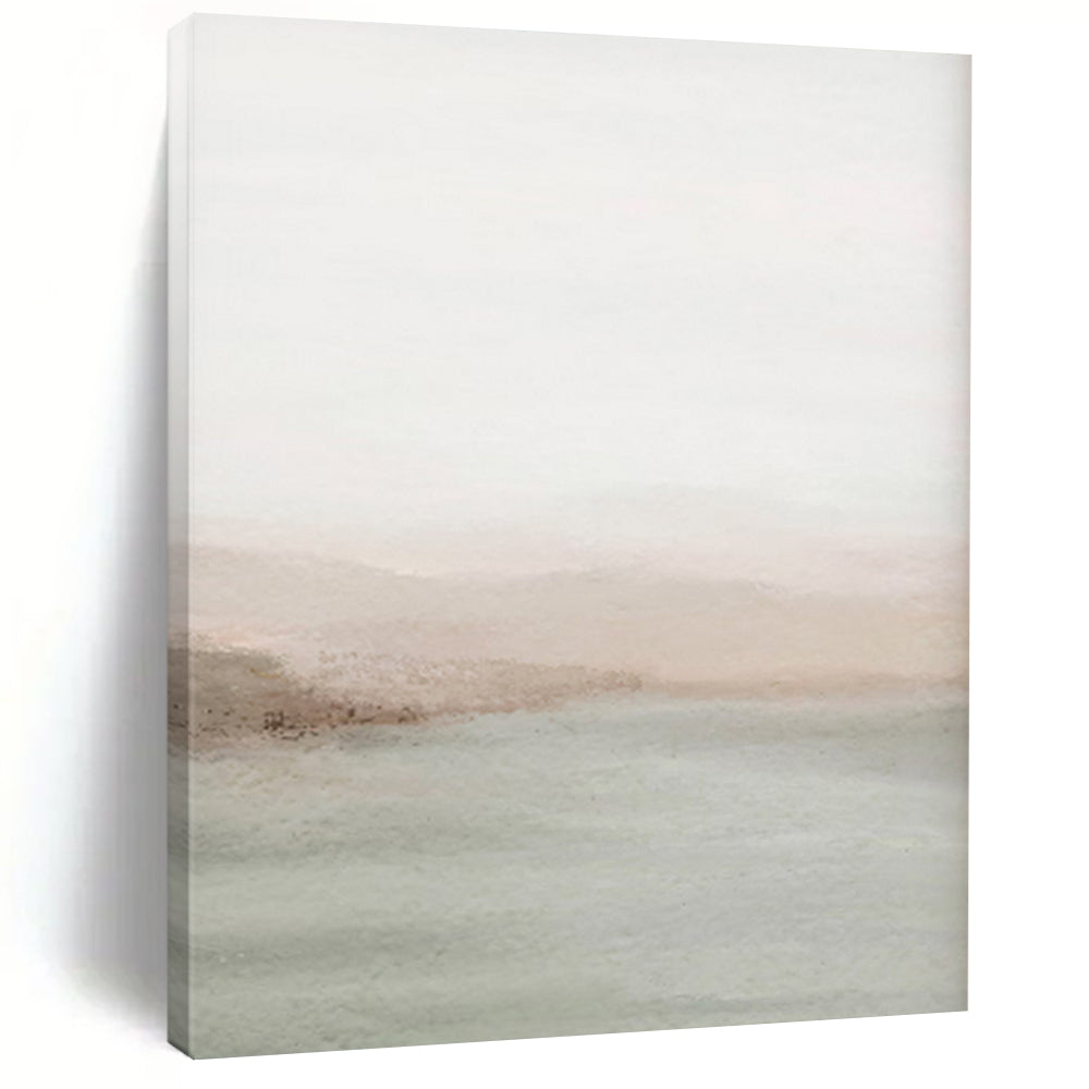 “Blush - Green Watercolor Coastal Haze” - Watercolor Painting On Canvas PT2063