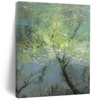 “Dreamy Green Forest Landscape” - Misty Woodland with Subtle Light Painting On Canvas DS247