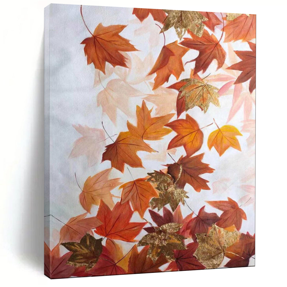 “Orange - Gold Autumn Leaves” - Painting On Canvas PT2079