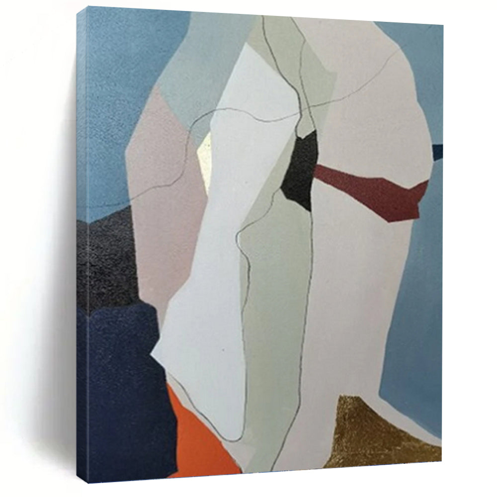 “Pastel Geometric Figure” - Modern Abstract Painting On Canvas PT1053