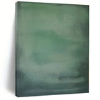 “Green Gradient Wash” - Green, Teal, Gray Abstract Gradient Painting On Canvas PS0572