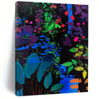 Neon Forest Night Painting On Canvas DS095