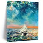 “Starry Sea Voyage” - Fantasy Landscape Painting On Canvas PT1049