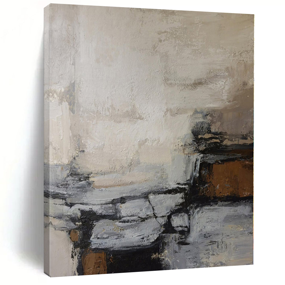 “Textured Abstract in Neutral Tones” - Impressionistic Abstract Painting On Canvas PS0257