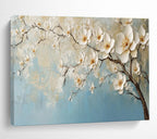 Blossom Serenity - 3D Textured Floral Oil Painting, Ideal for Bedroom & Spa DKS671