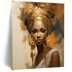 Golden Grace Warm - Toned Portrait, Painting On Canvas PT2159