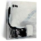 “Abstract Black Forms” - Bold Shapes & Scribbled Details Painting On Canvas DS205