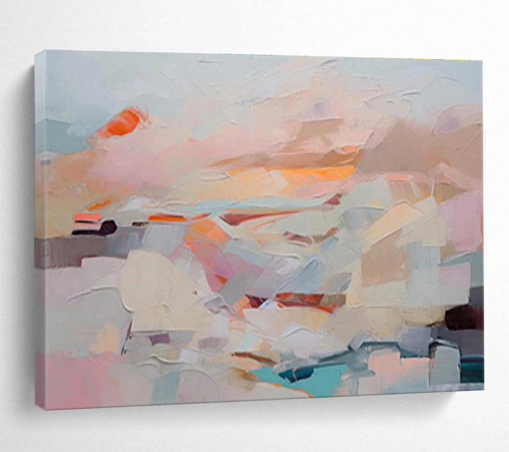 “Pastel Block Abstract” - Gentle Abstract Painting On Canvas DKS410