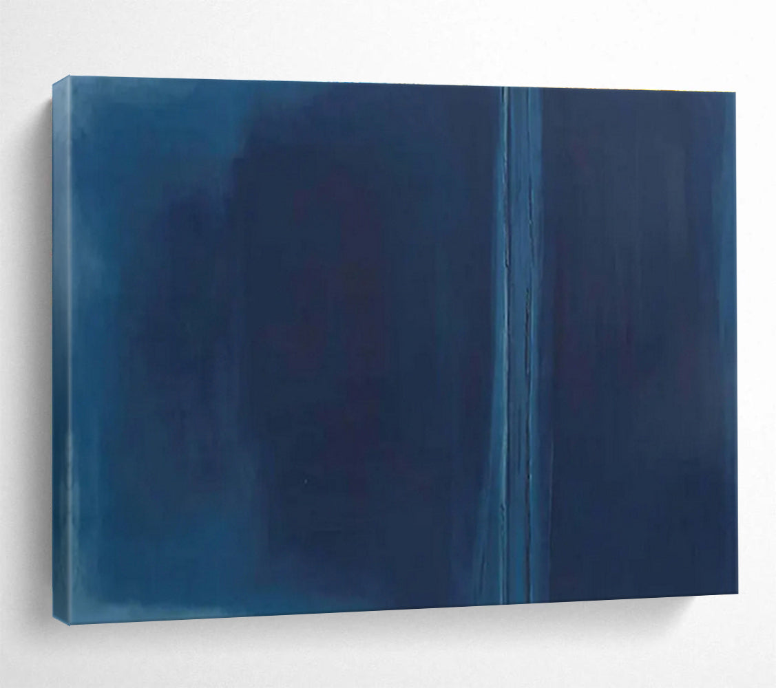 Deep Blue Monochromatic Abstract Painting On Canvas DKS099