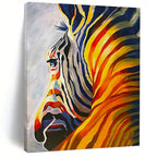 “Colorful Zebra Abstract” - Expressionist - Inspired Animal Painting On Canvas PT1428